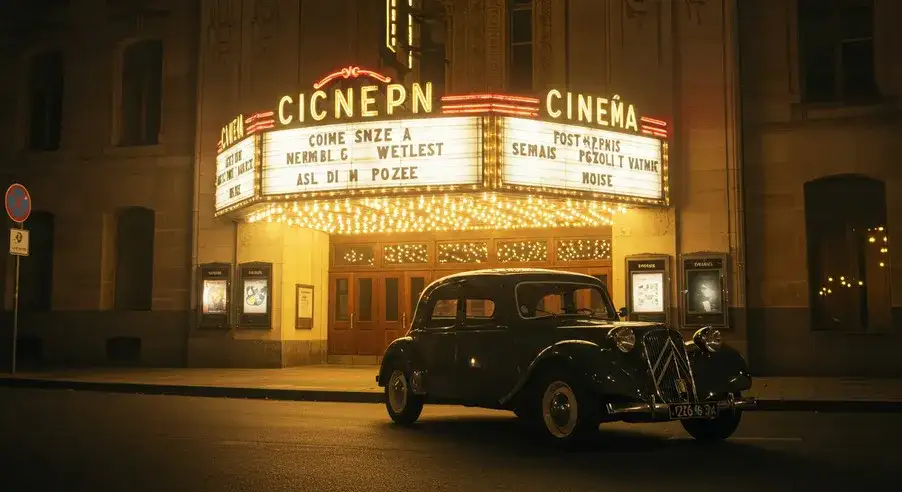 12 映画館の前に駐車されたシトロエン