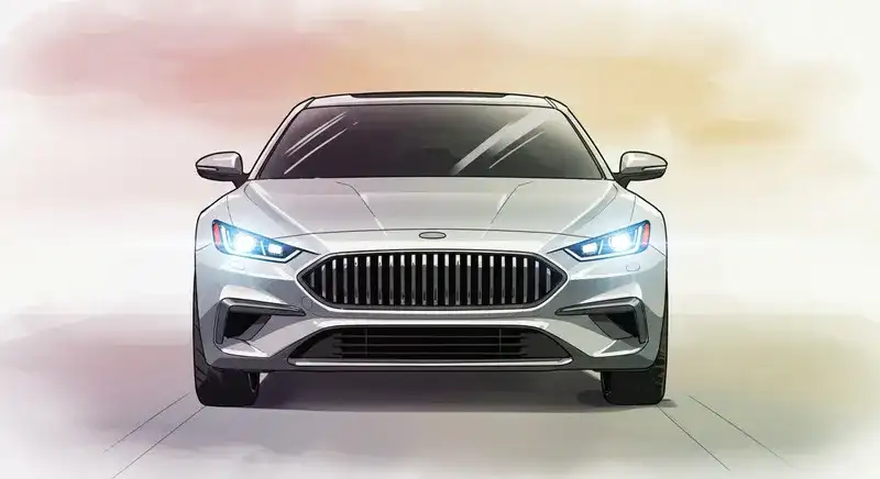 未来的な外観で走る新型BMW風