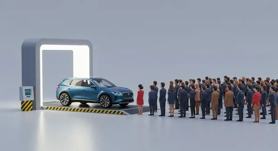 ホンダZR-Vの長い納期と受注状況を表現したイラスト